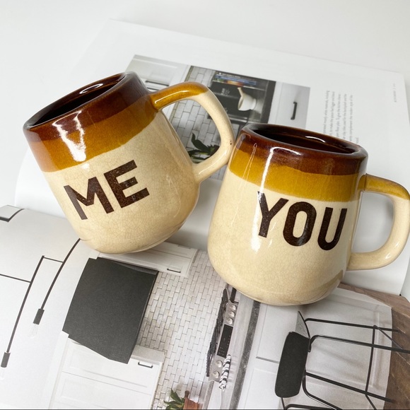 Vintage Me & You Stoneware Mug Set